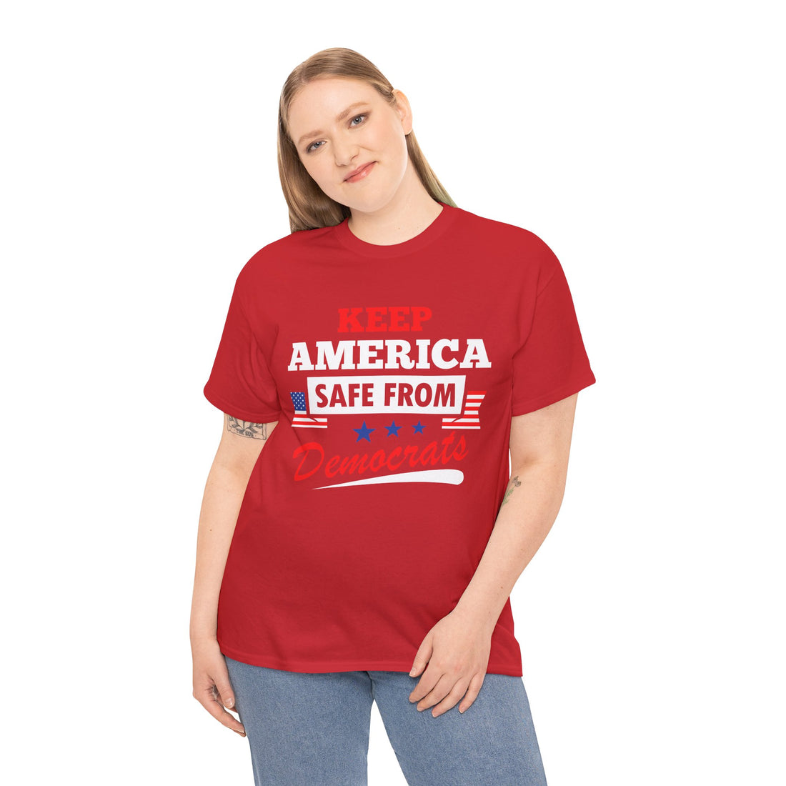 Keep America Safe From Democrats Unisex Heavy Cotton Tee