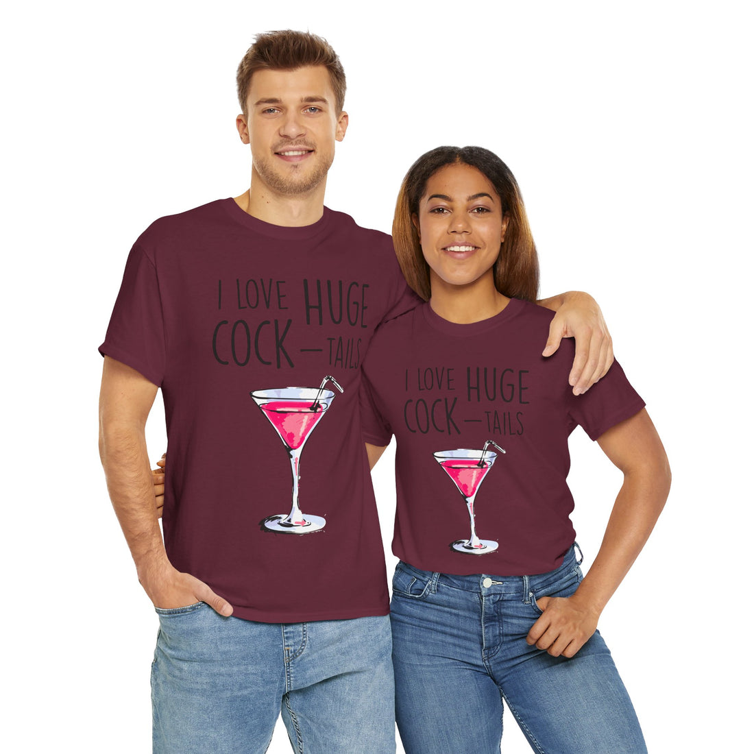 I Love Huge Cock Tails Unisex Heavy Cotton Tee