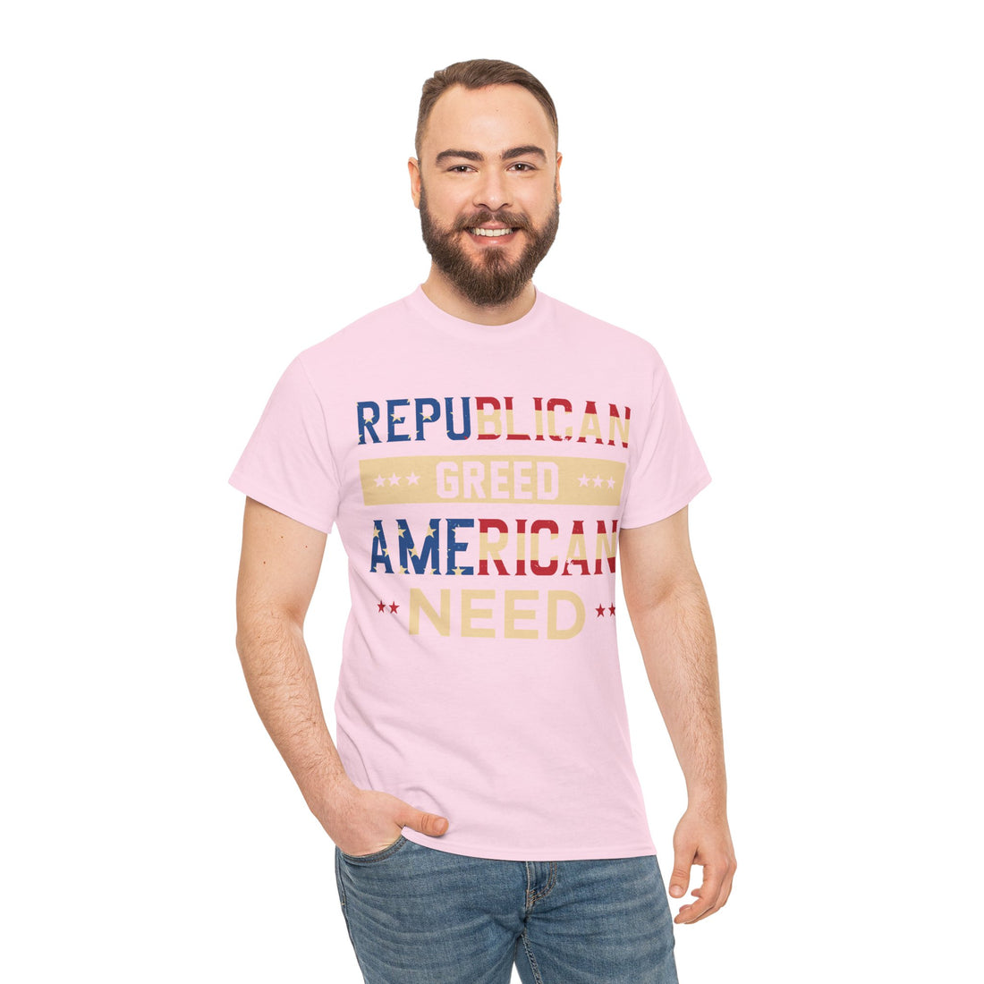 Republican Greed American Need Unisex Heavy Cotton Tee