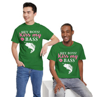 Hey Boys Kiss My Bass Unisex Heavy Cotton Tee