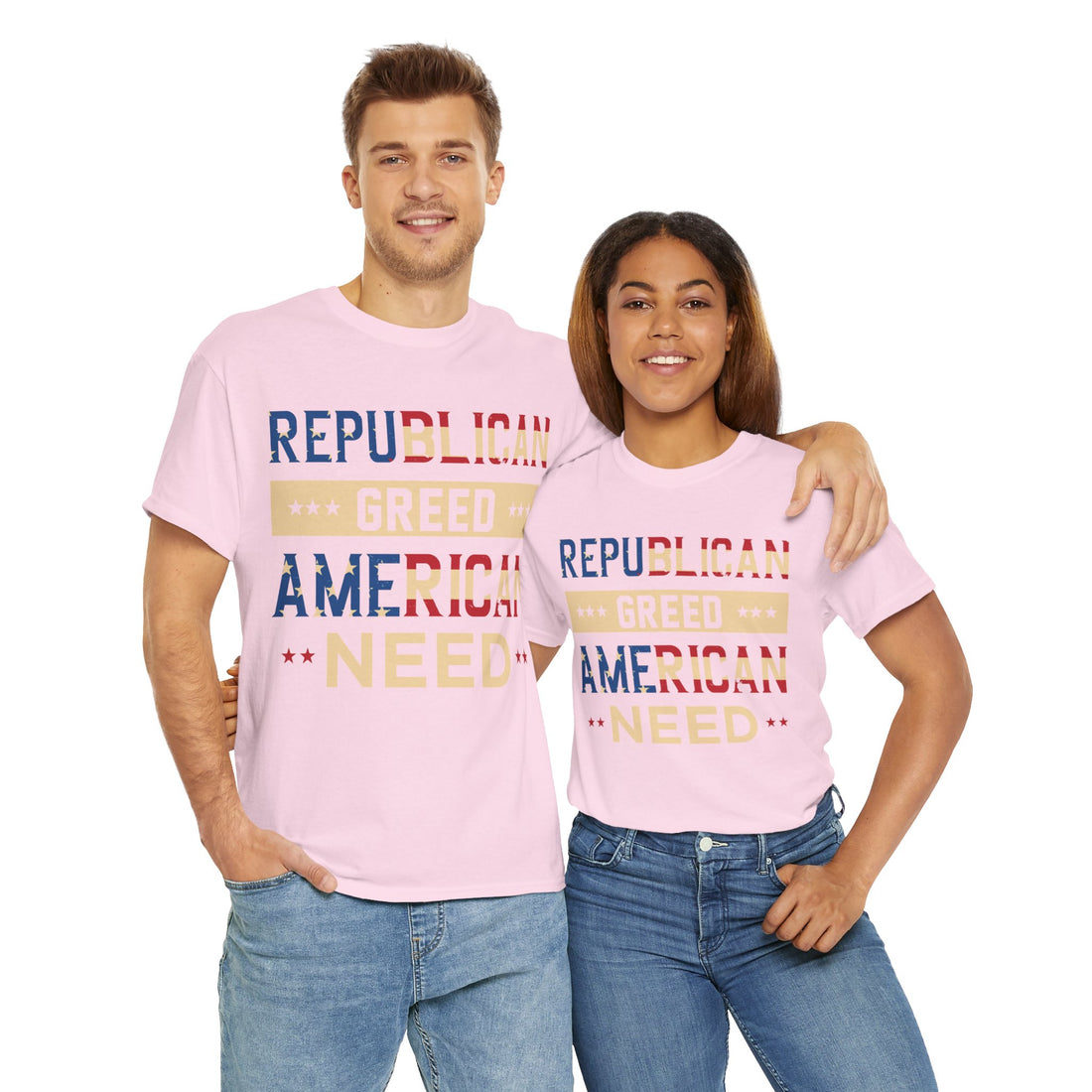 Republican Greed American Need Unisex Heavy Cotton Tee