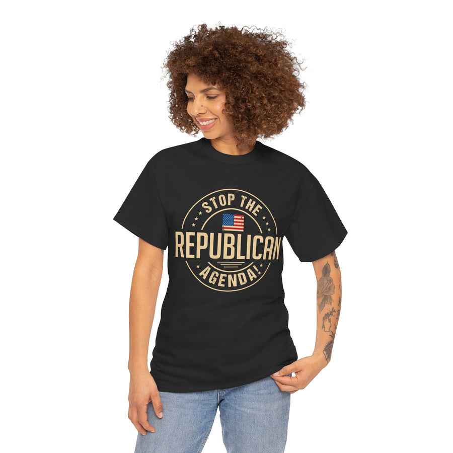 Stop The Republican Agenda! Unisex Heavy Cotton Tee