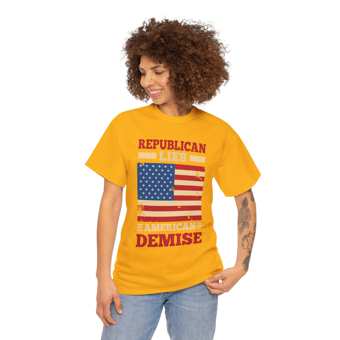 Republican Lies American Demise Unisex Heavy Cotton Tee