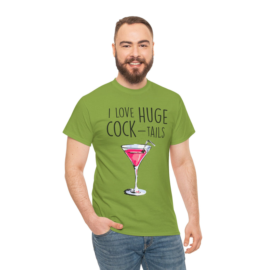 I Love Huge Cock Tails Unisex Heavy Cotton Tee