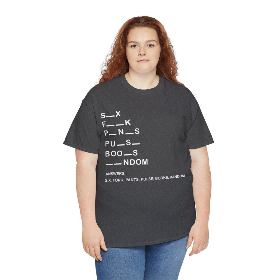 Six, Fork, Pants, Pulse, Book, Random, Unisex Heavy Cotton Tee