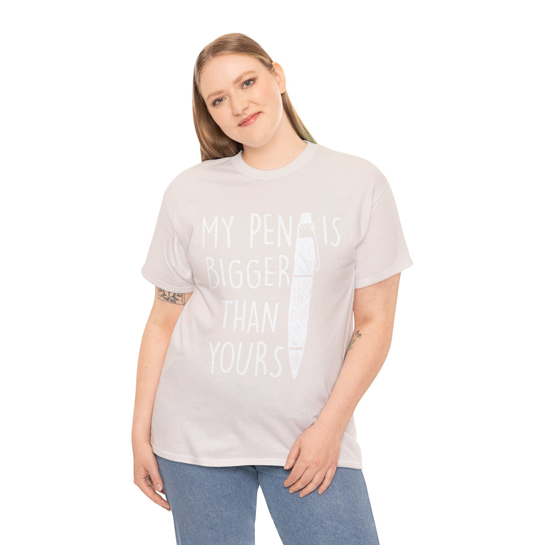 My Pen Is Bigger Than Yours Unisex Heavy Cotton Tee