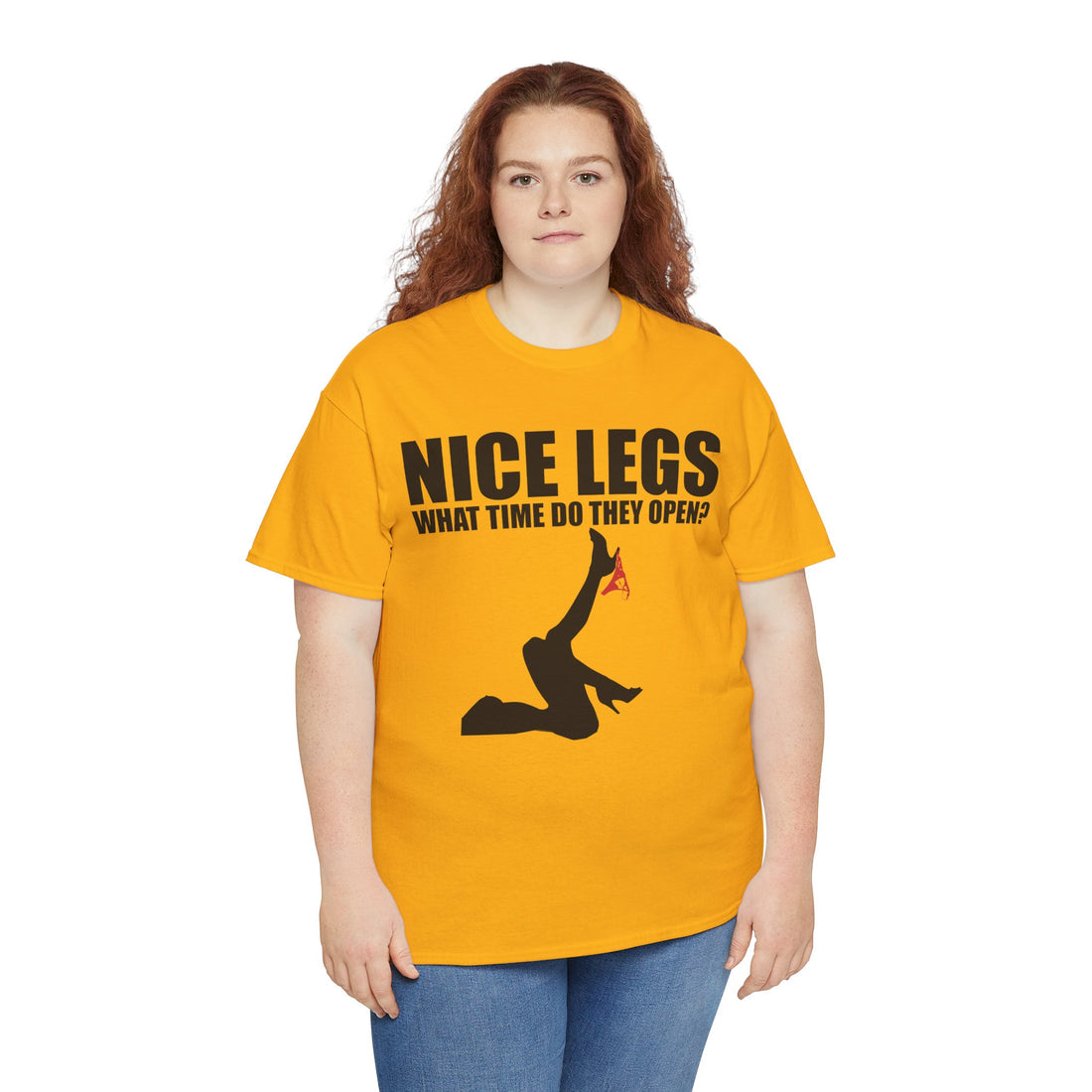 Nice Legs What Time Do They Open? Unisex Heavy Cotton Tee