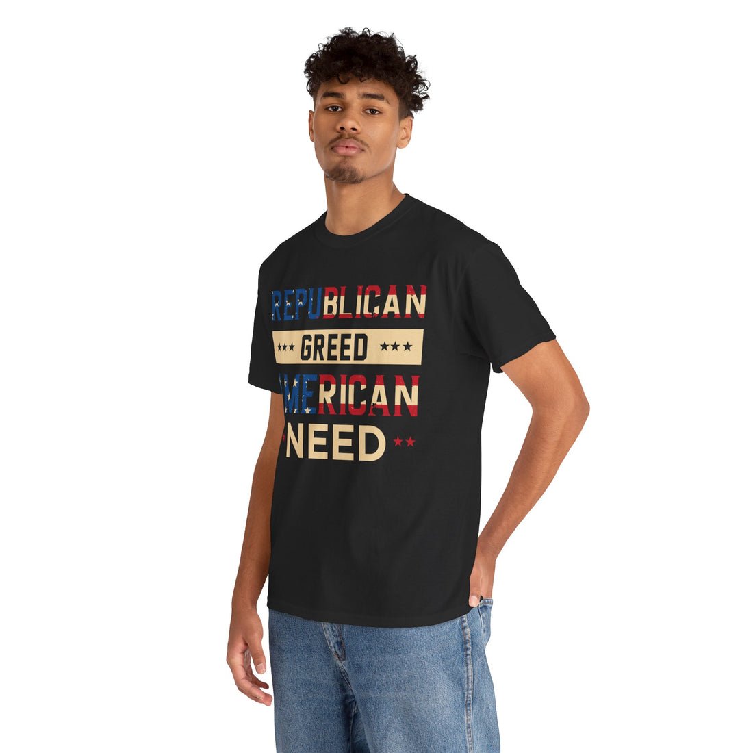 Republican Greed American Need Unisex Heavy Cotton Tee