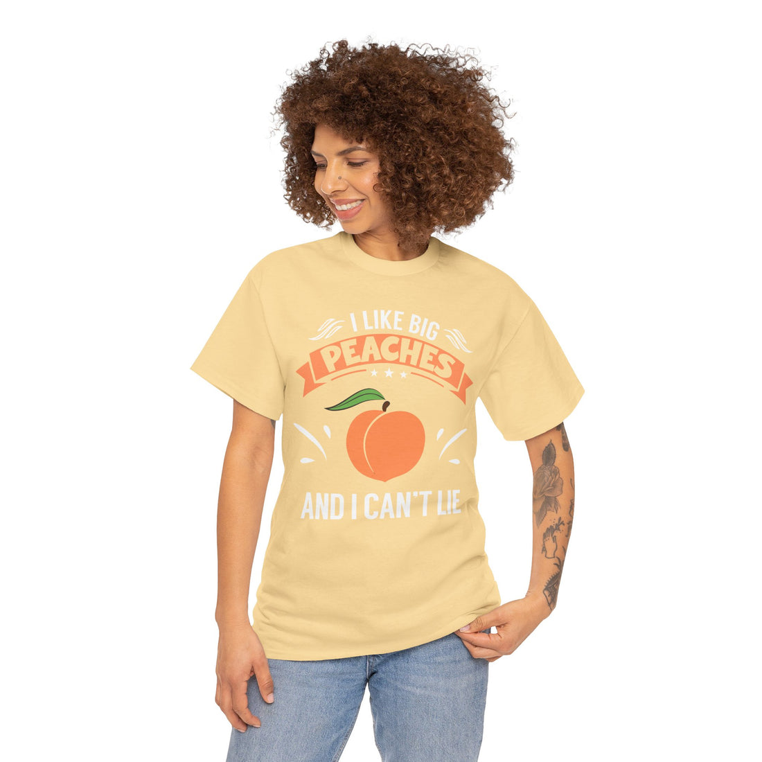 I Like Big Peaches I Can't Lie Unisex Heavy Cotton Tee