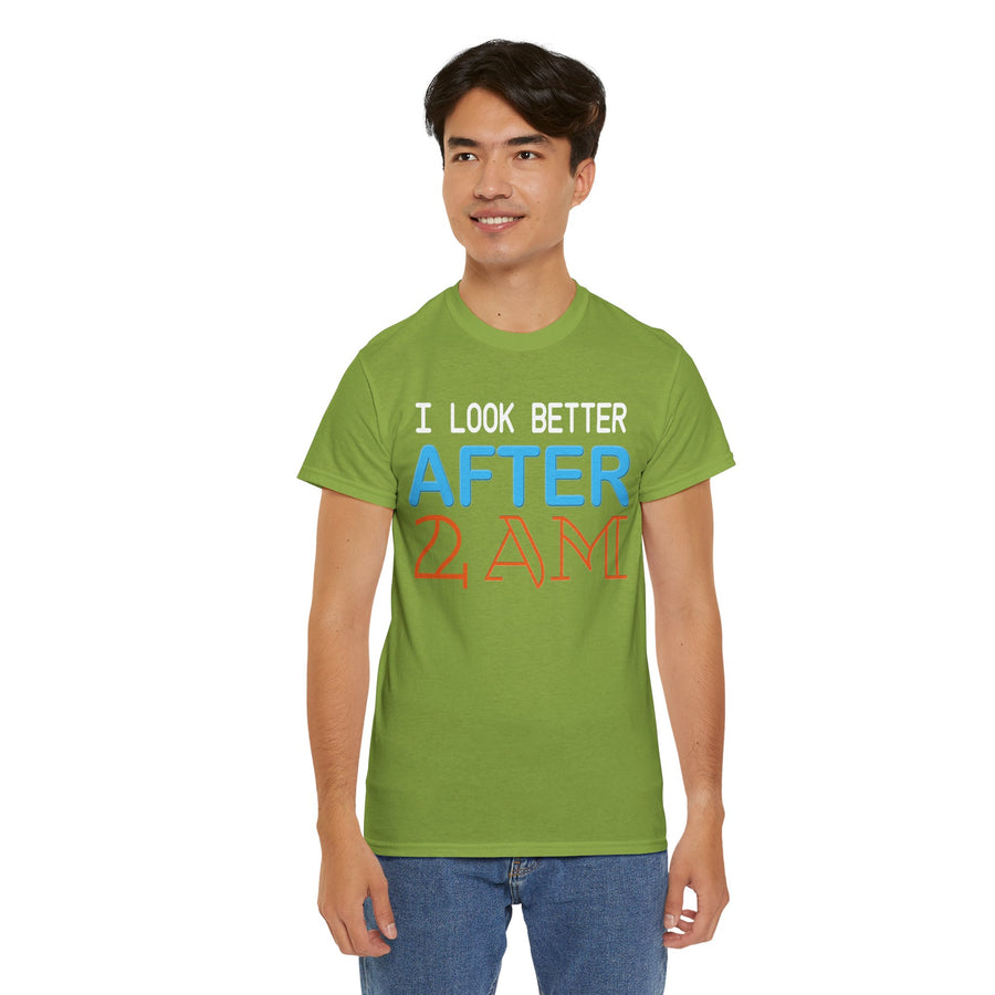 I Look Better After 2 AM Unisex Heavy Cotton Tee