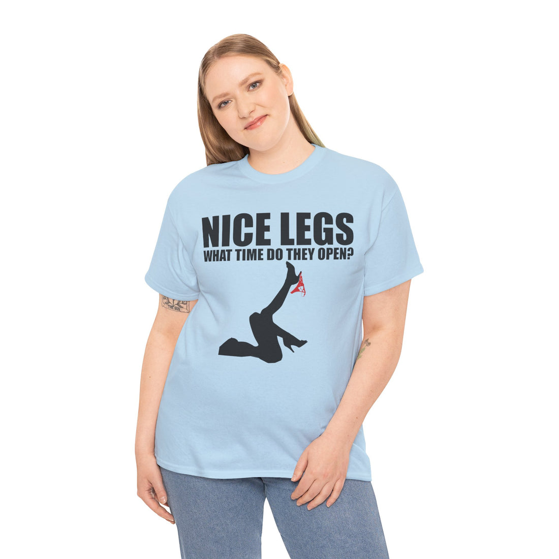 Nice Legs What Time Do They Open? Unisex Heavy Cotton Tee