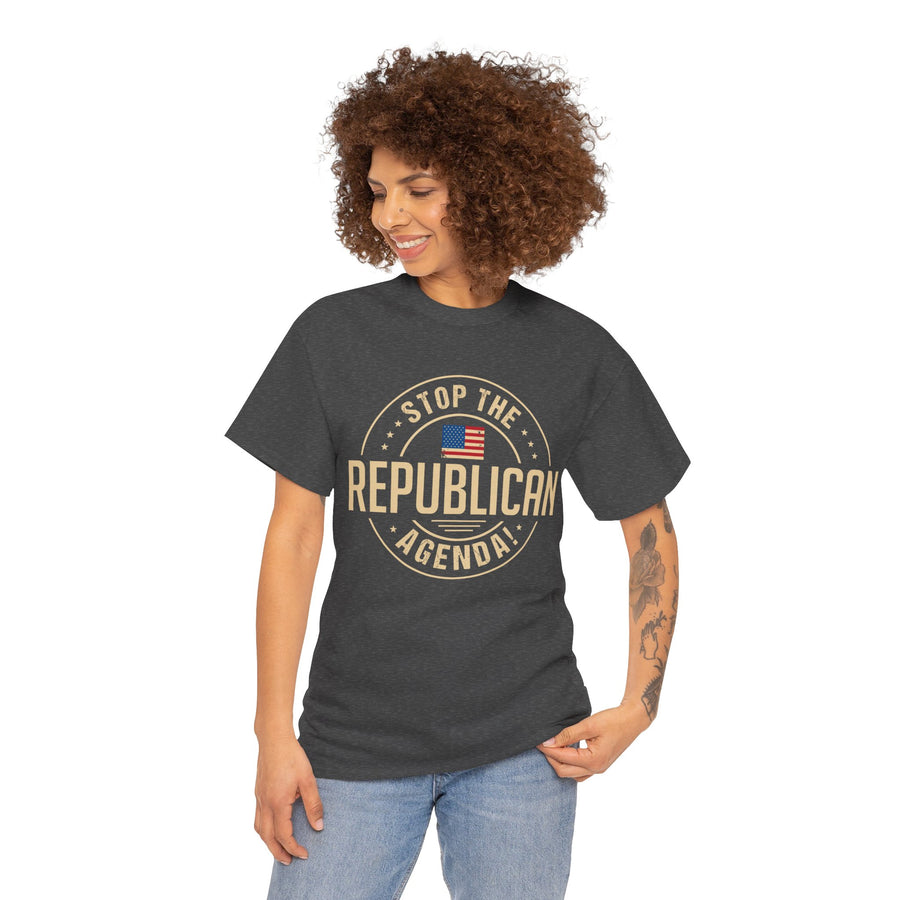 Stop The Republican Agenda! Unisex Heavy Cotton Tee