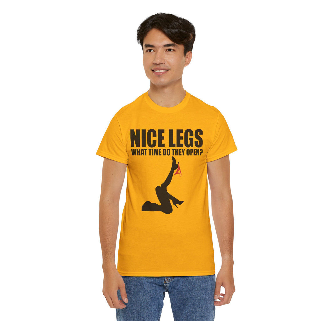 Nice Legs What Time Do They Open? Unisex Heavy Cotton Tee