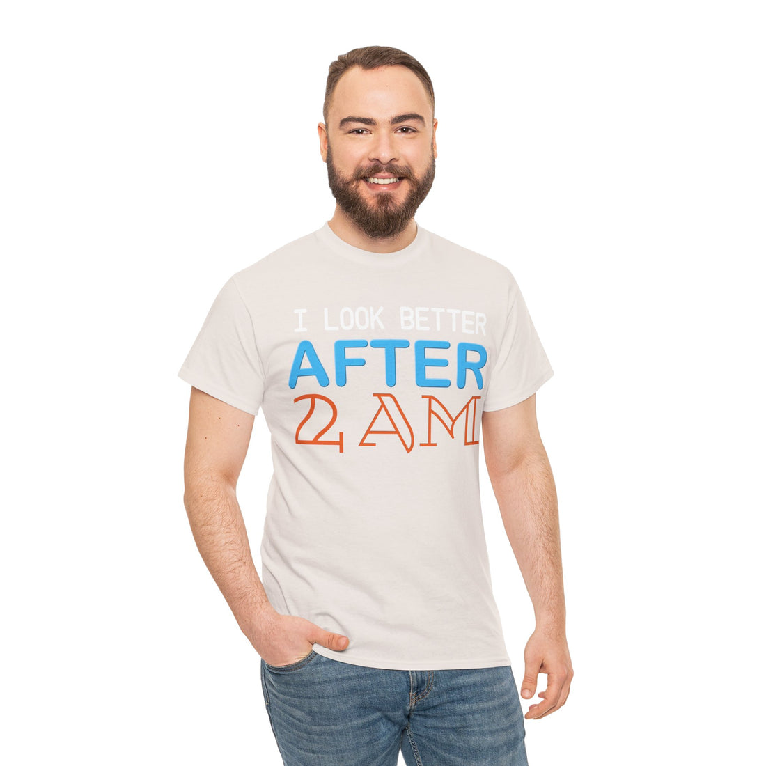 I Look Better After 2 AM Unisex Heavy Cotton Tee