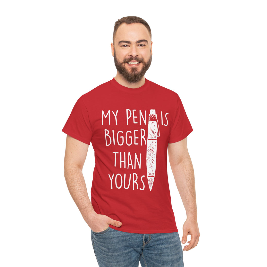 My Pen Is Bigger Than Yours Unisex Heavy Cotton Tee