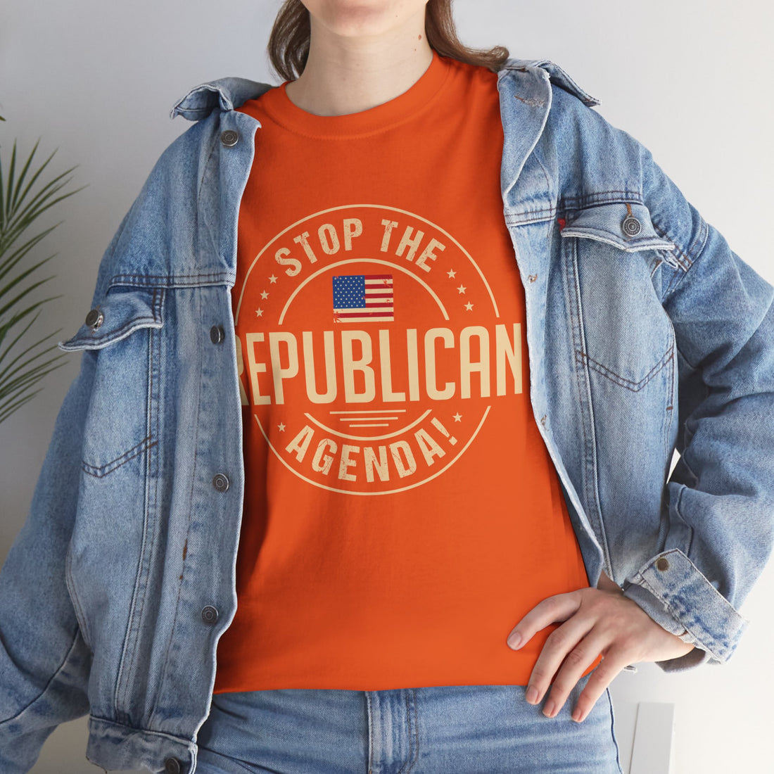 Stop The Republican Agenda! Unisex Heavy Cotton Tee