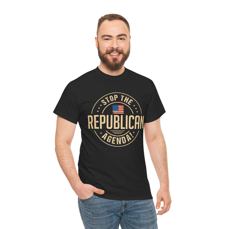 Stop The Republican Agenda! Unisex Heavy Cotton Tee