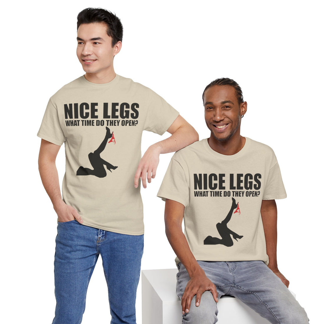 Nice Legs What Time Do They Open? Unisex Heavy Cotton Tee