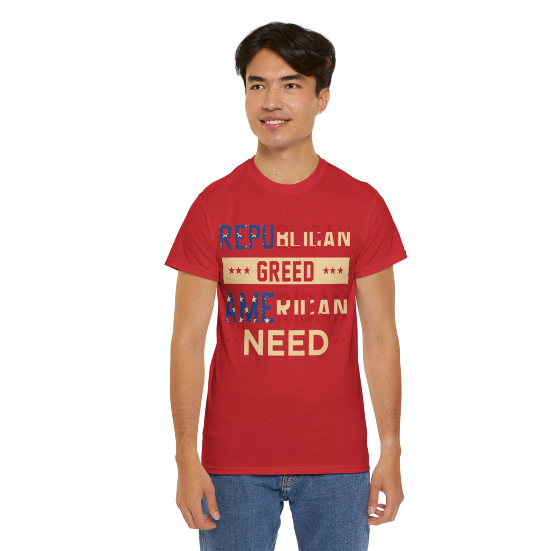 Republican Greed American Need Unisex Heavy Cotton Tee