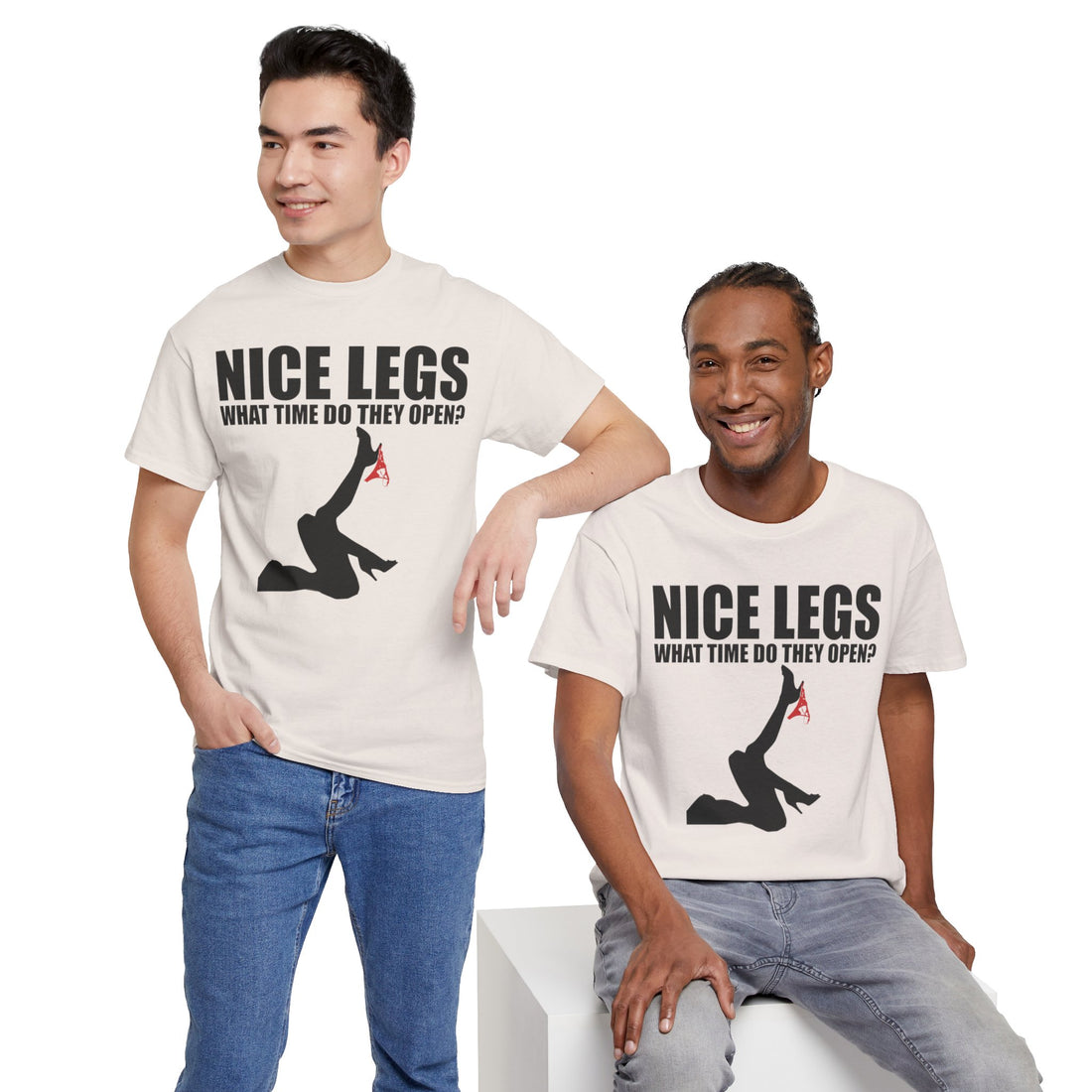 Nice Legs What Time Do They Open? Unisex Heavy Cotton Tee