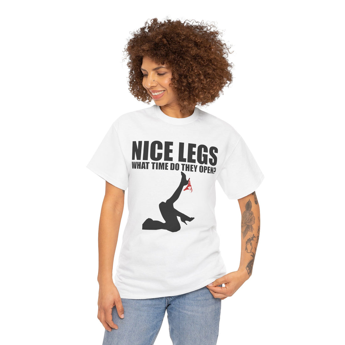 Nice Legs What Time Do They Open? Unisex Heavy Cotton Tee