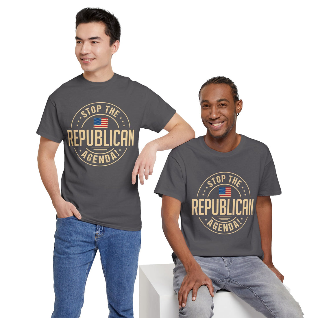 Stop The Republican Agenda! Unisex Heavy Cotton Tee