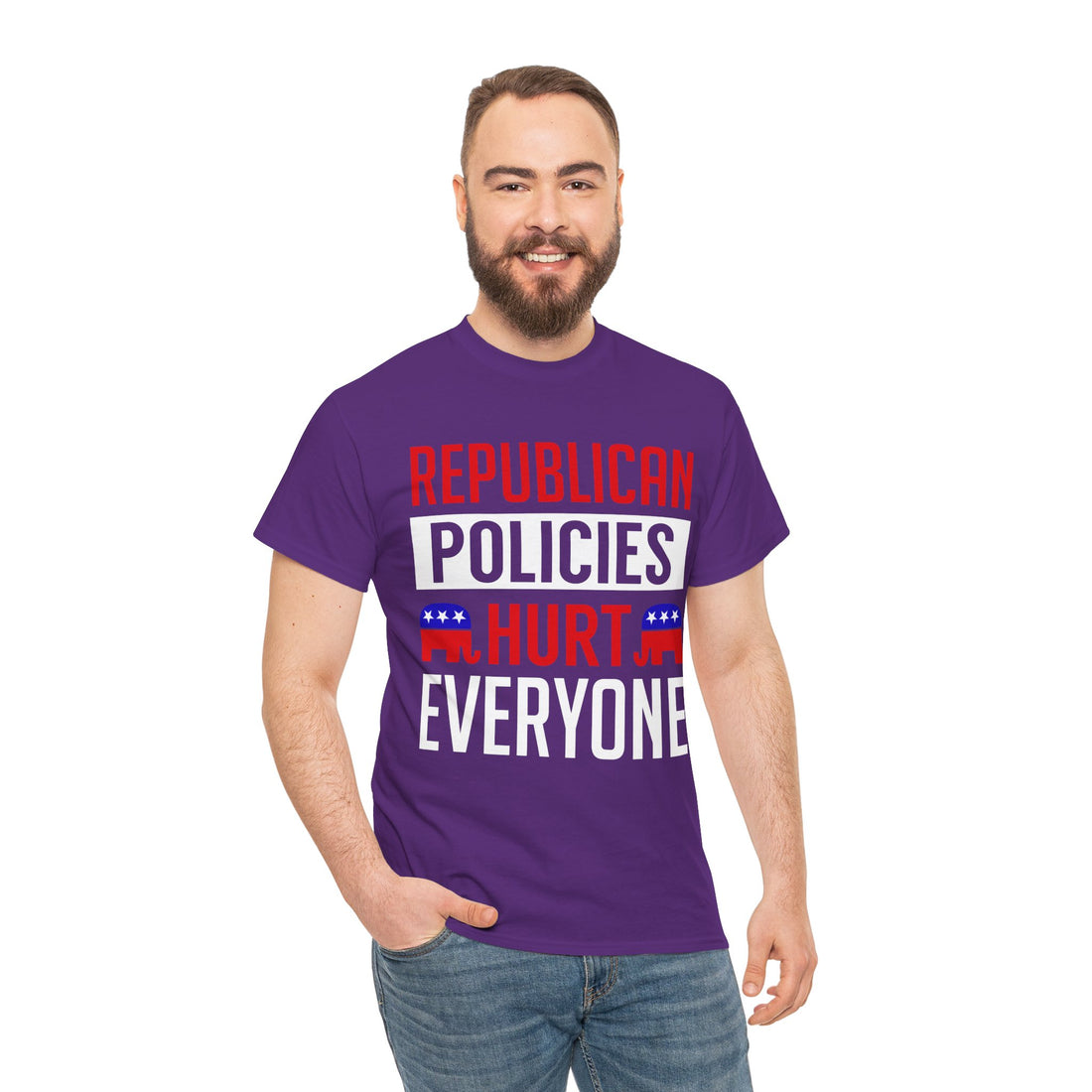 Republican Policies Hurt Everyone Unisex Heavy Cotton Tee