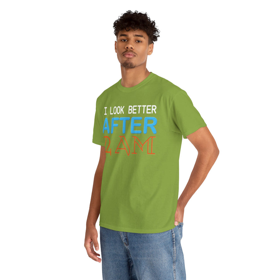 I Look Better After 2 AM Unisex Heavy Cotton Tee