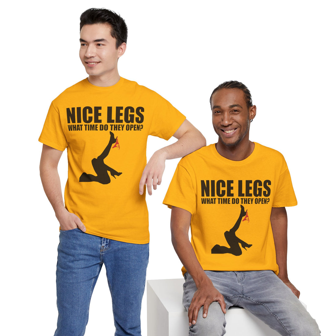 Nice Legs What Time Do They Open? Unisex Heavy Cotton Tee