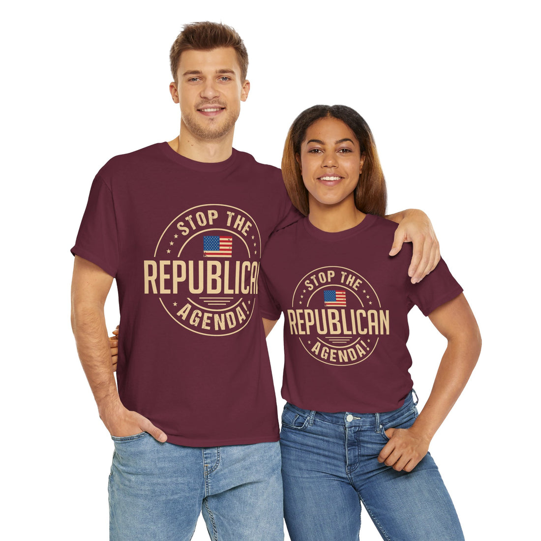 Stop The Republican Agenda! Unisex Heavy Cotton Tee