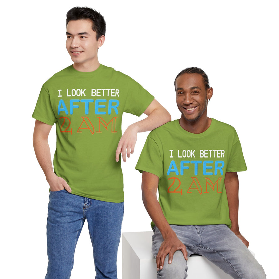 I Look Better After 2 AM Unisex Heavy Cotton Tee