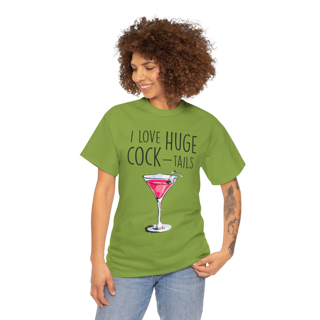 I Love Huge Cock Tails Unisex Heavy Cotton Tee