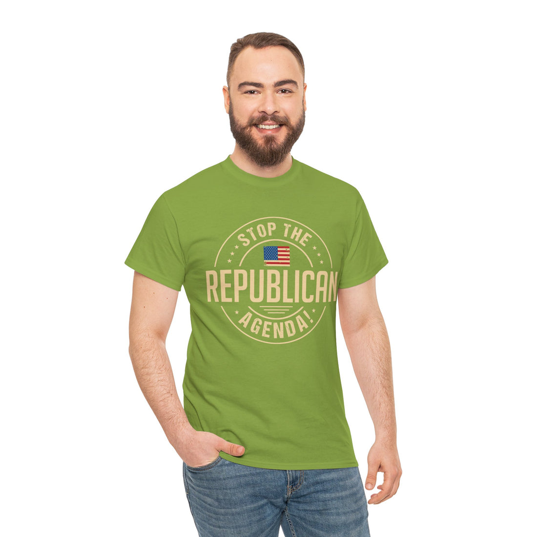 Stop The Republican Agenda! Unisex Heavy Cotton Tee