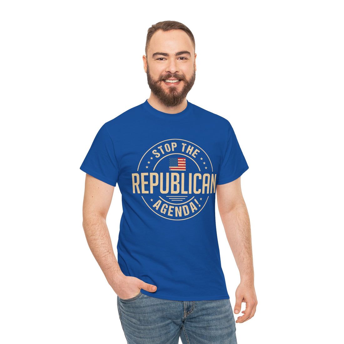 Stop The Republican Agenda! Unisex Heavy Cotton Tee