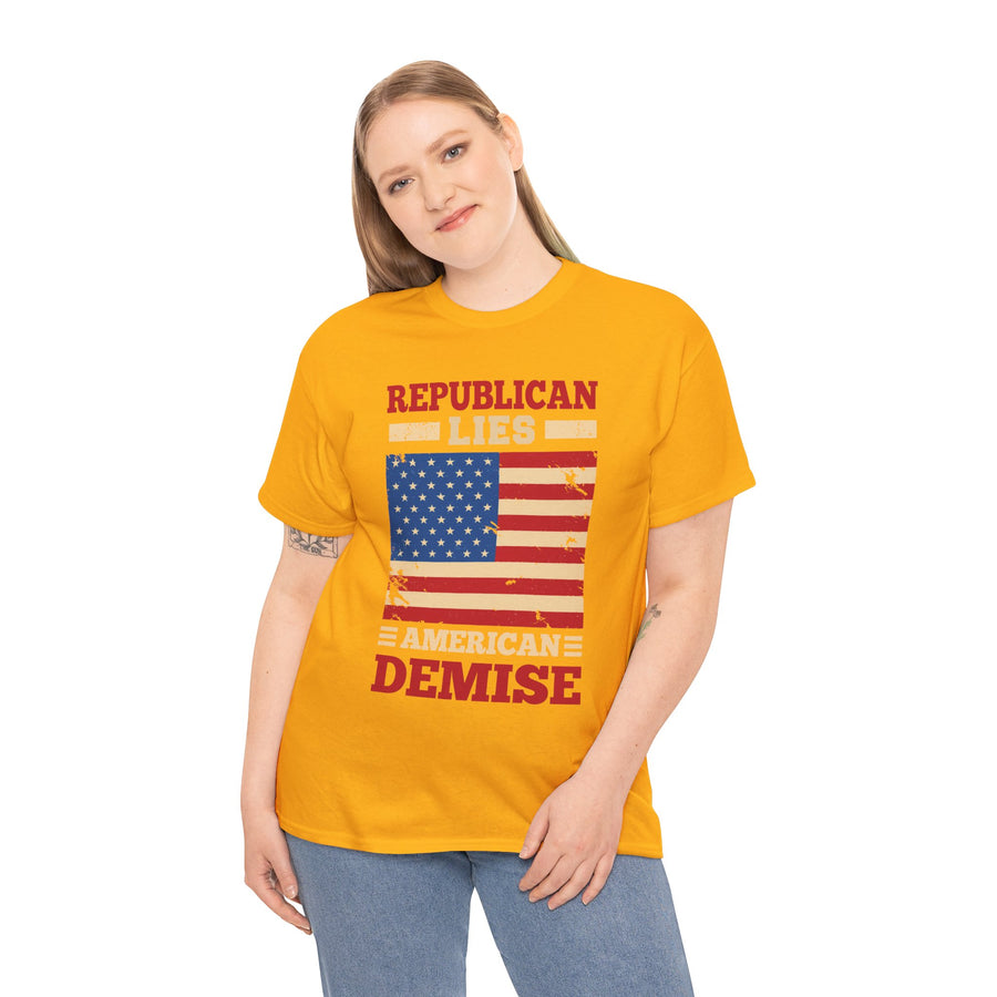 Republican Lies American Demise Unisex Heavy Cotton Tee