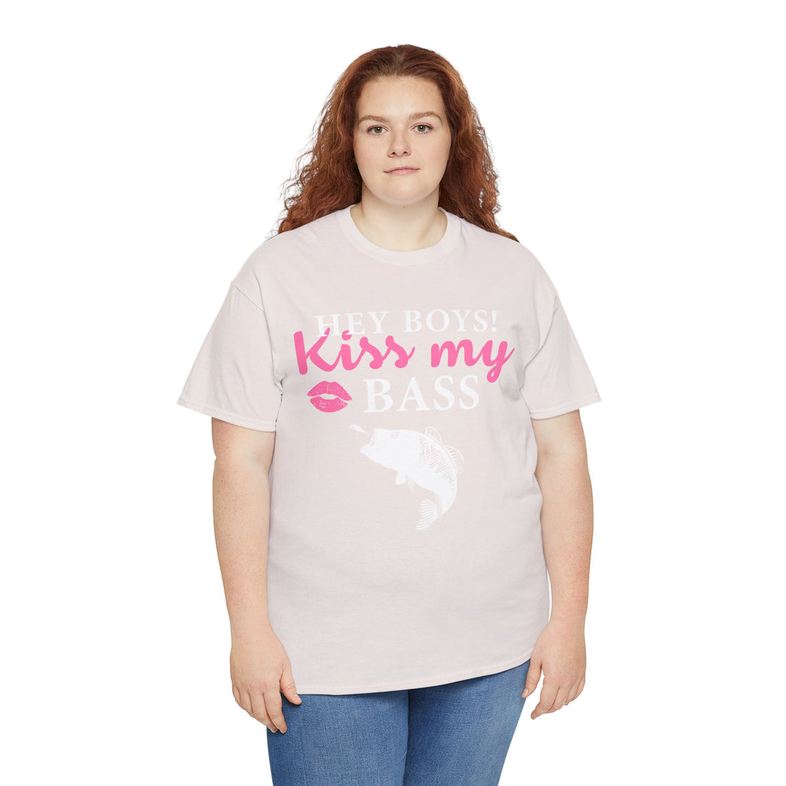 Hey Boys Kiss My Bass Unisex Heavy Cotton Tee