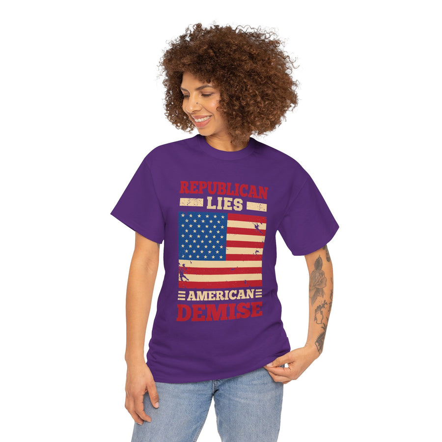 Republican Lies American Demise Unisex Heavy Cotton Tee