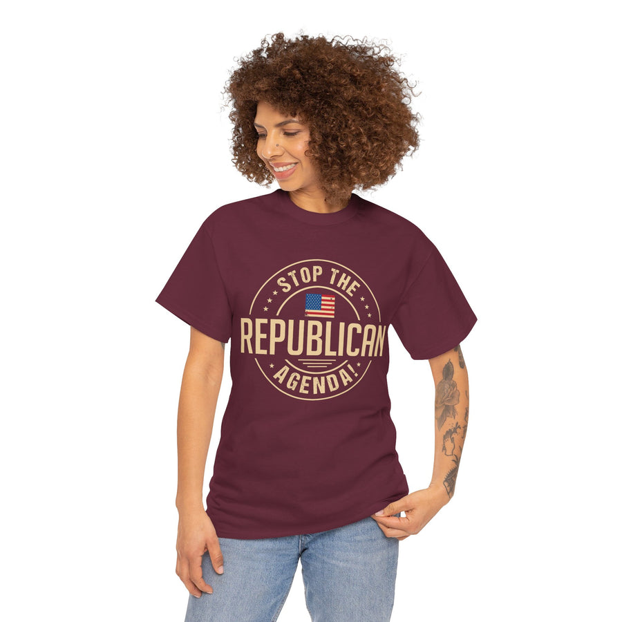 Stop The Republican Agenda! Unisex Heavy Cotton Tee