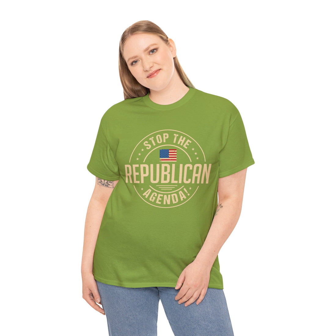 Stop The Republican Agenda! Unisex Heavy Cotton Tee