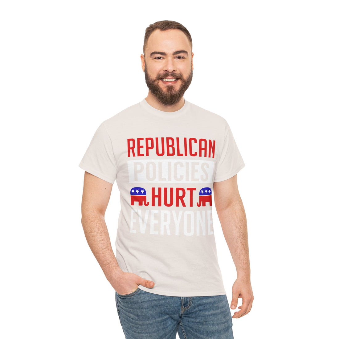 Republican Policies Hurt Everyone Unisex Heavy Cotton Tee