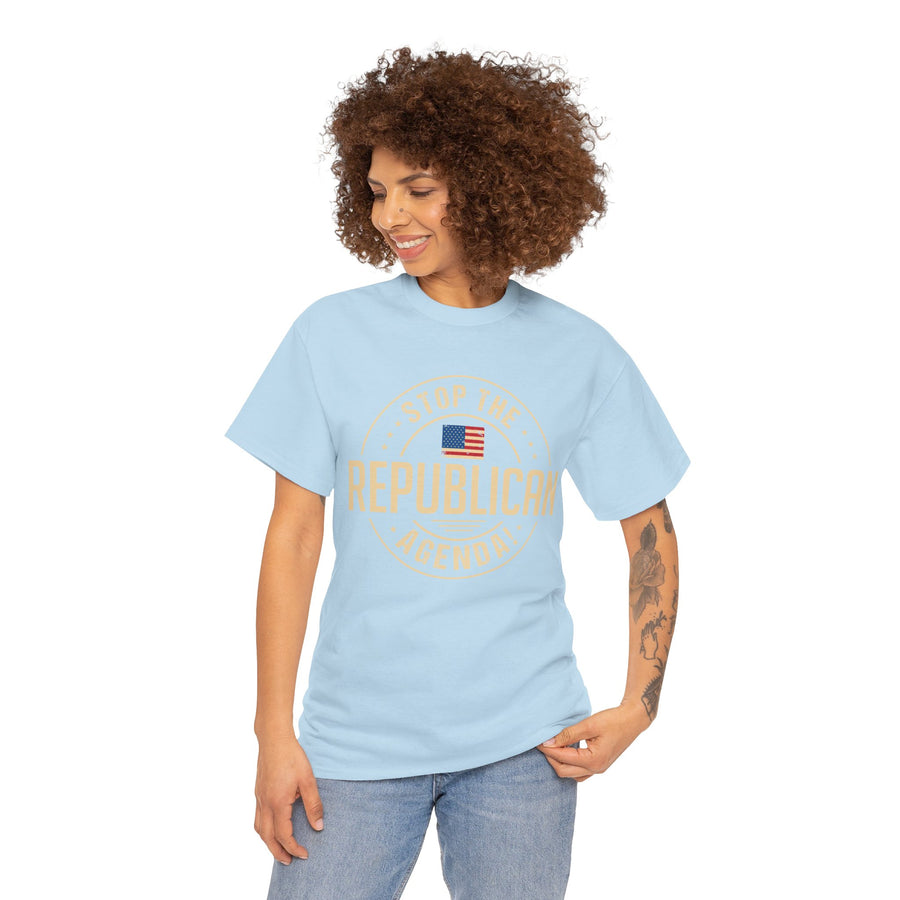 Stop The Republican Agenda! Unisex Heavy Cotton Tee