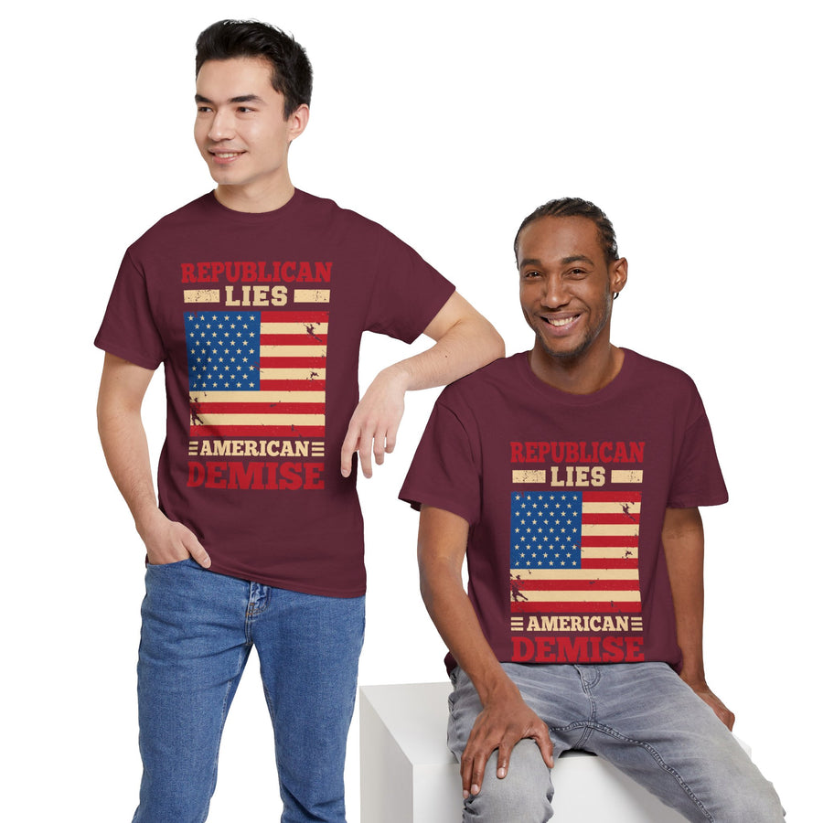 Republican Lies American Demise Unisex Heavy Cotton Tee