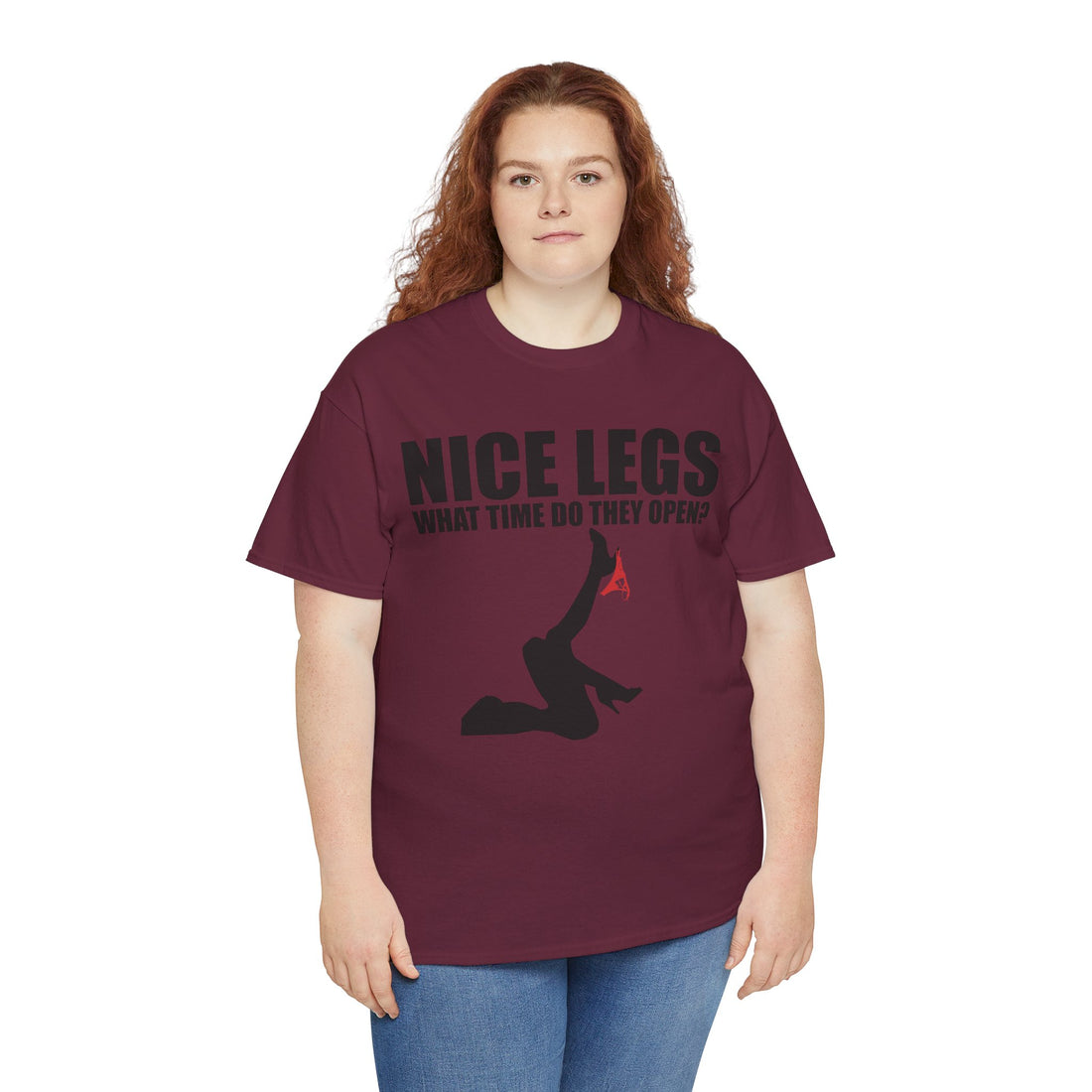 Nice Legs What Time Do They Open? Unisex Heavy Cotton Tee