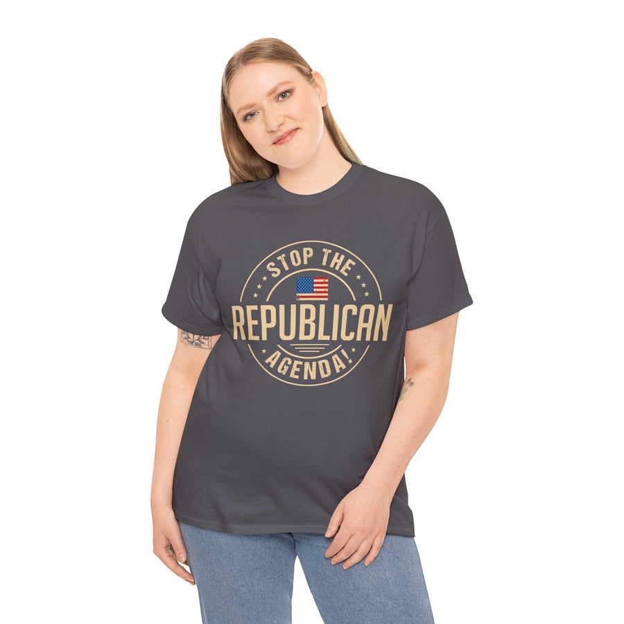 Stop The Republican Agenda! Unisex Heavy Cotton Tee