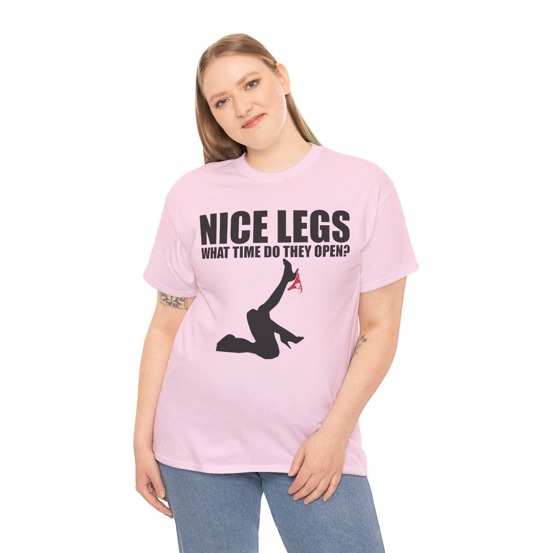 Nice Legs What Time Do They Open? Unisex Heavy Cotton Tee