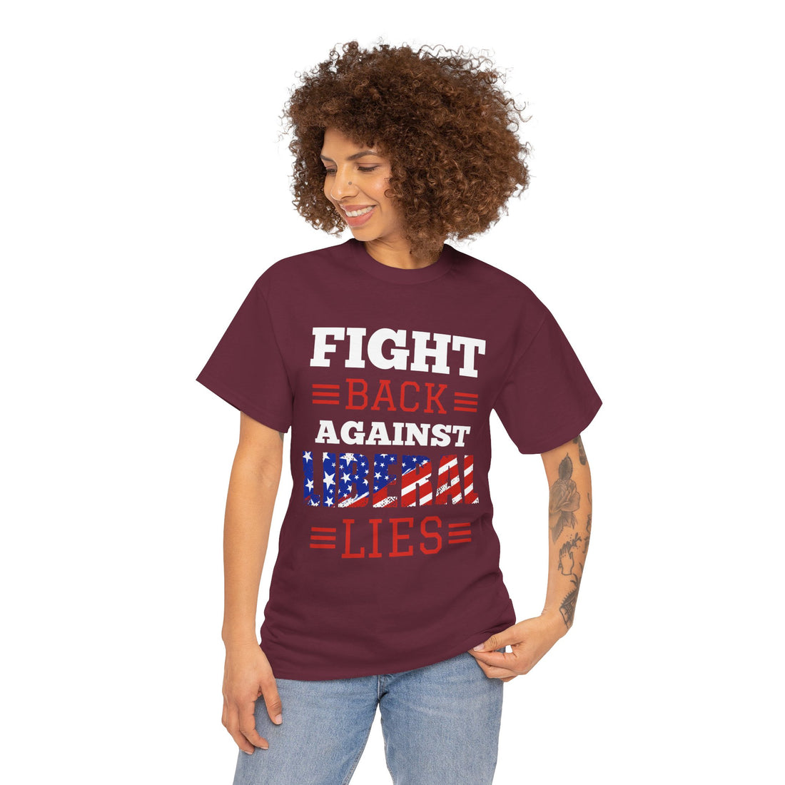 Fight Back Against Liberal Lies Unisex Heavy Cotton Tee