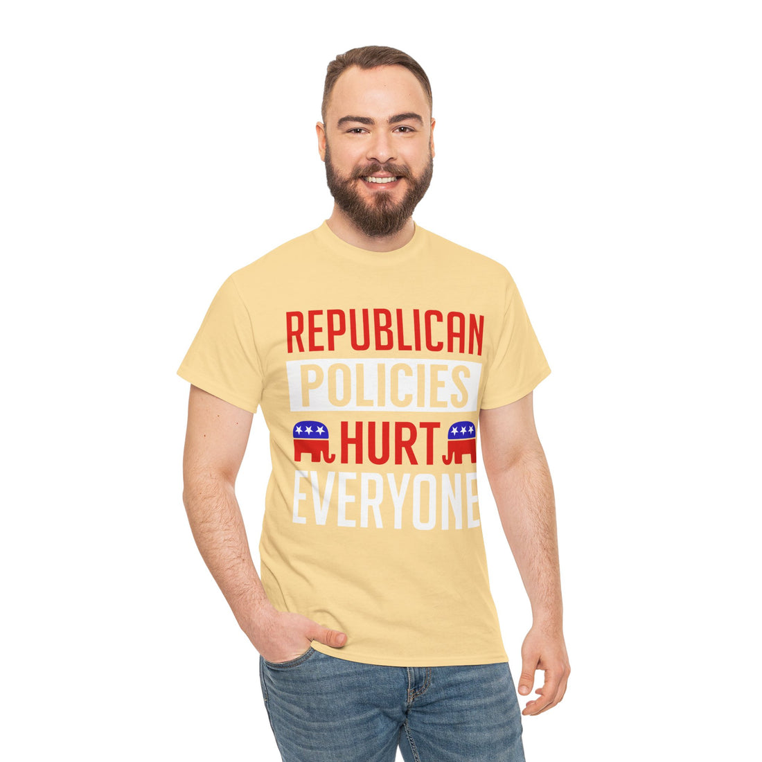 Republican Policies Hurt Everyone Unisex Heavy Cotton Tee