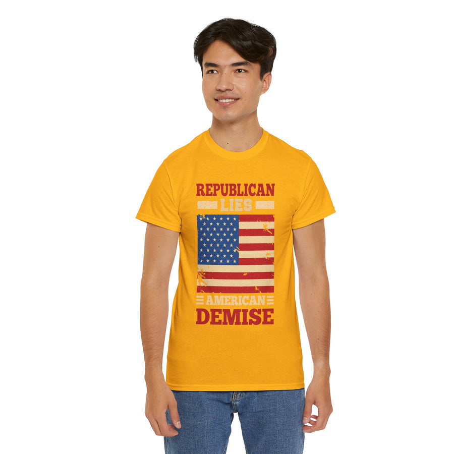 Republican Lies American Demise Unisex Heavy Cotton Tee