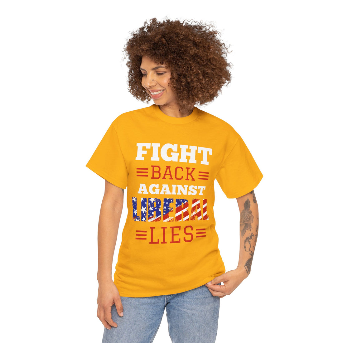 Fight Back Against Liberal Lies Unisex Heavy Cotton Tee