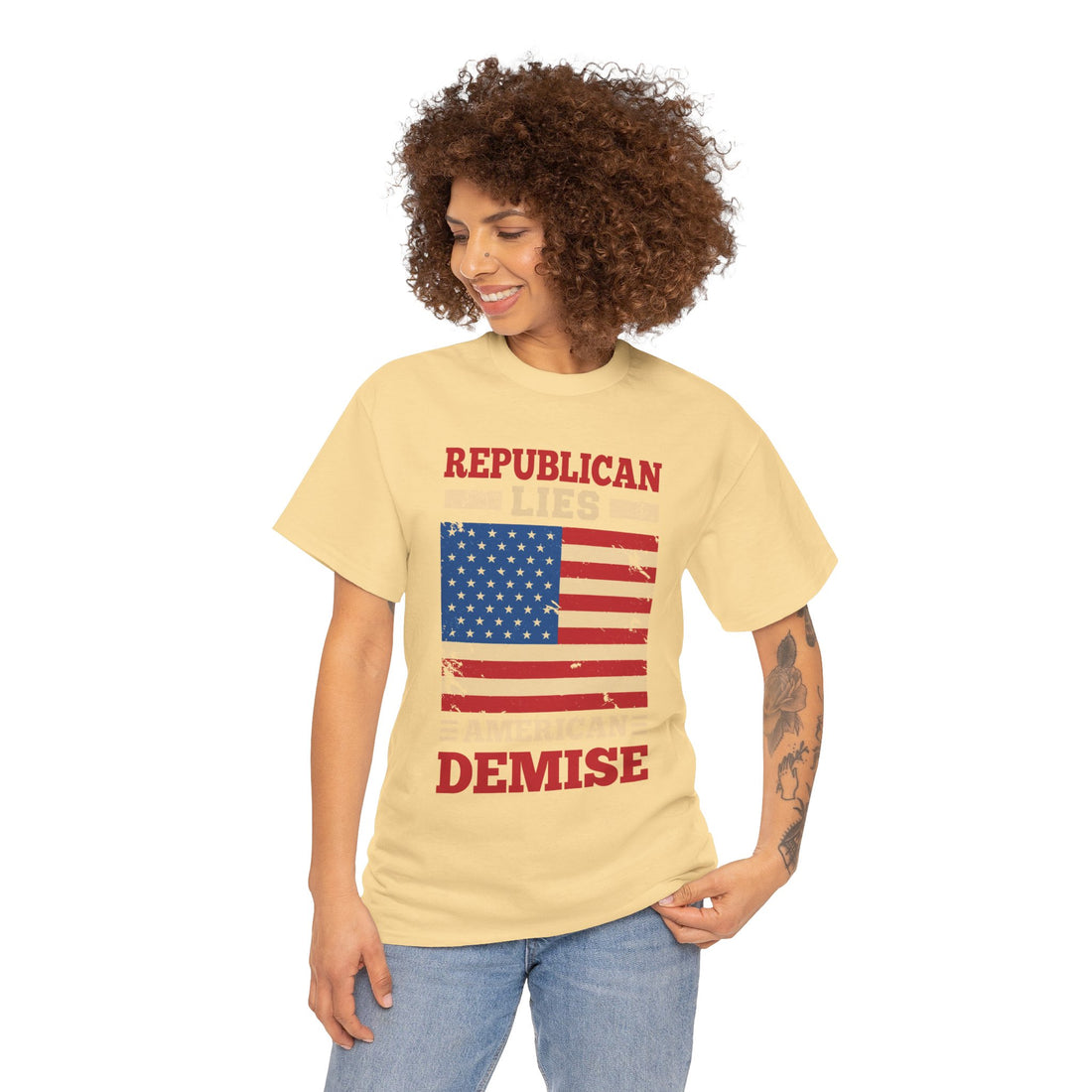 Republican Lies American Demise Unisex Heavy Cotton Tee